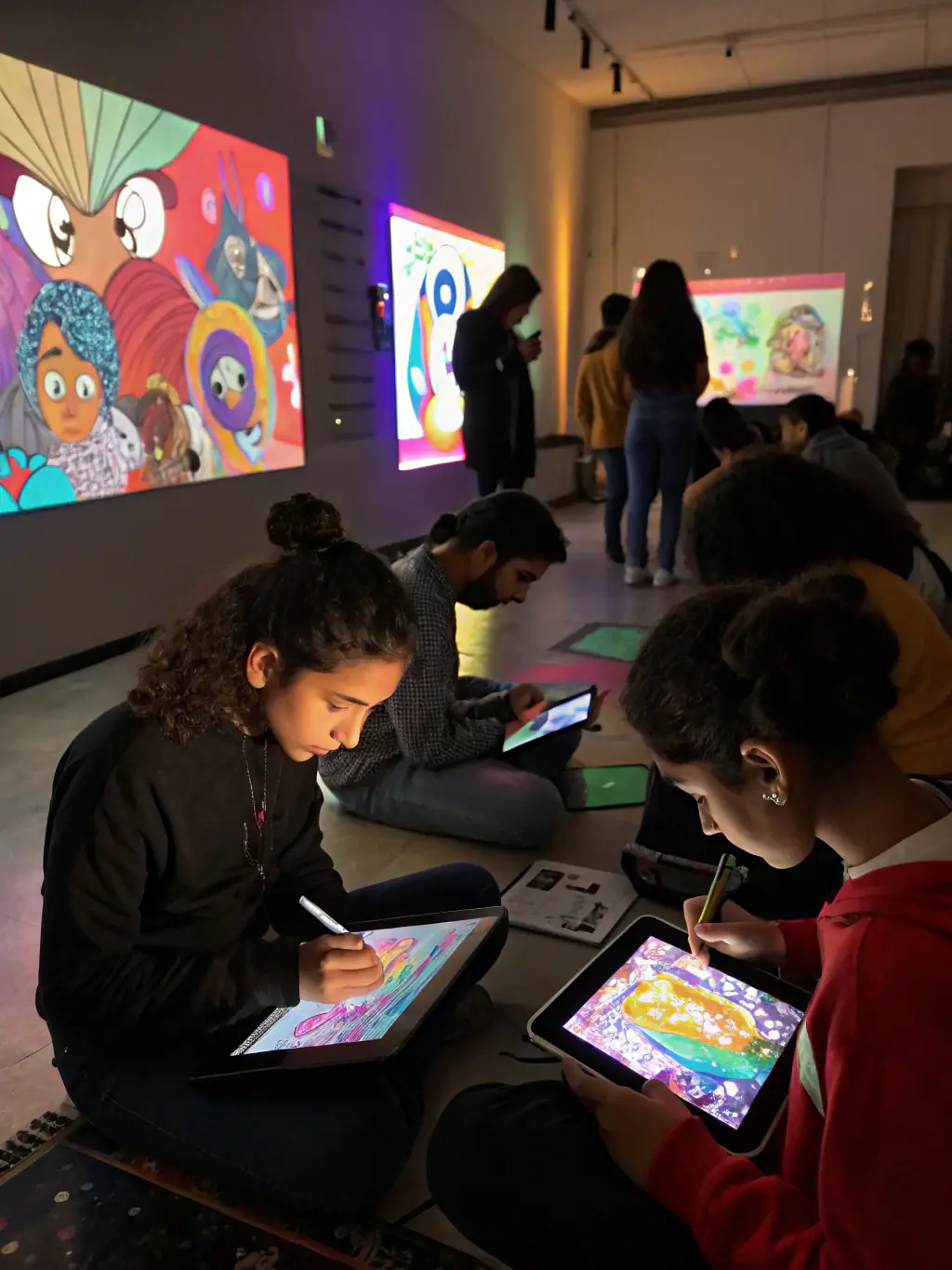 An image of artists collaborating in a MANB-supported residency program, highlighting the organization's role in fostering artistic innovation.